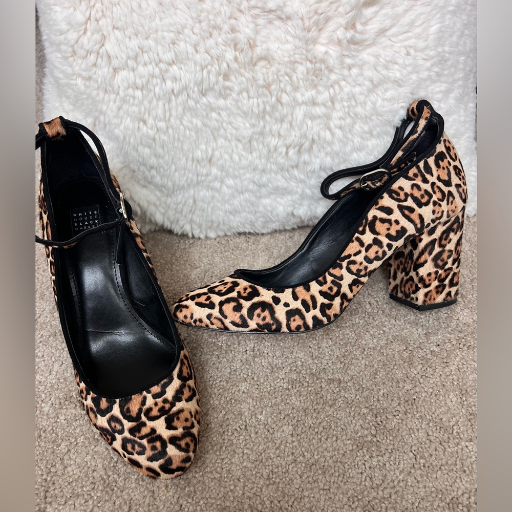 Leopard Print Women's Block Heel Shoes